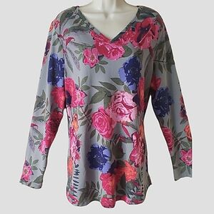 d & co. denim & company long sleeve tunic, size M